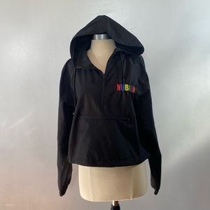 Women’s crop top pull over wind breaker jacket size large